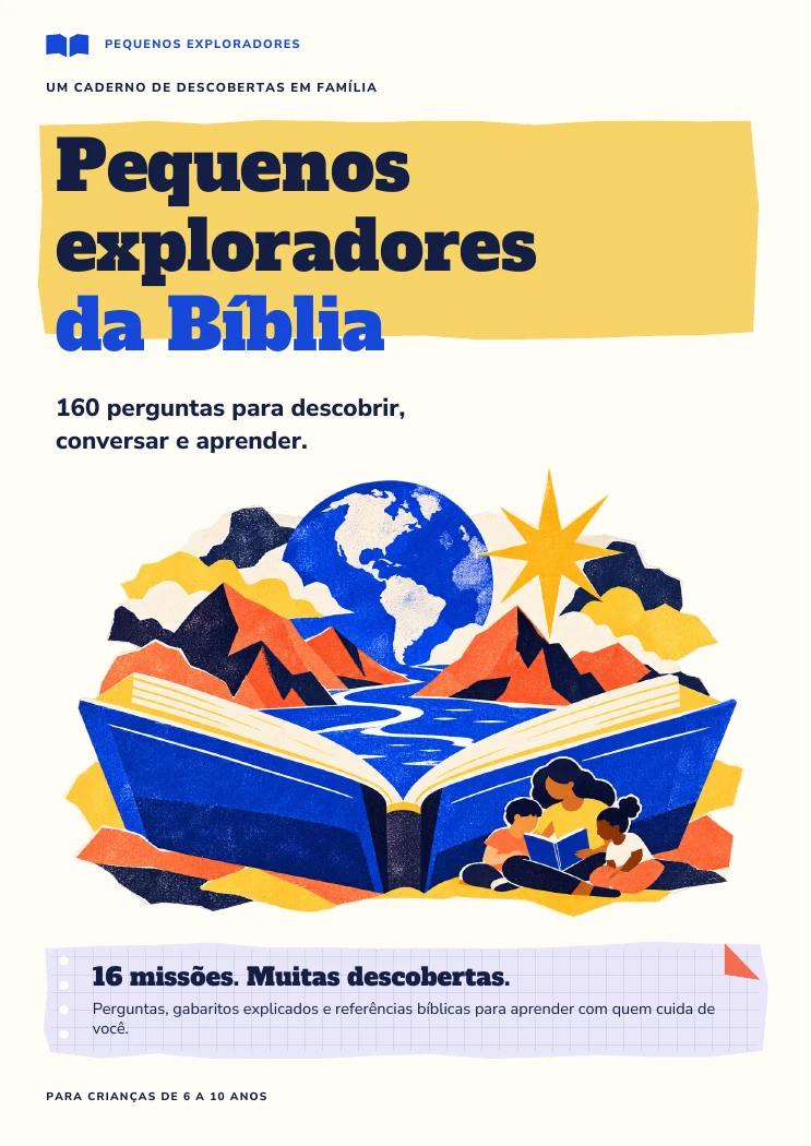 Capa real do PDF Pequenos exploradores da Bíblia: 160 perguntas para descobrir, conversar e aprender.