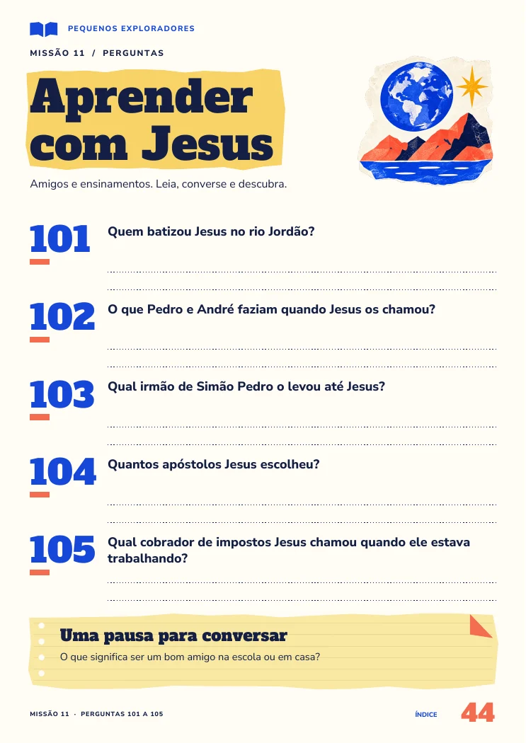 Ampliar perguntas sobre os ensinamentos de Jesus